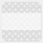 White and Pastel Grey Damask Design. Stickers