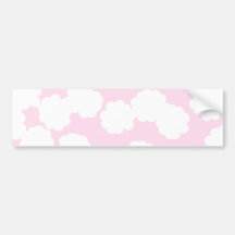 White and Pink Clouds Pattern. Bumper Stickers
