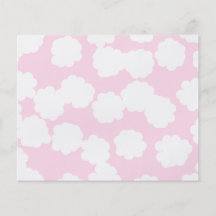 White and Pink Clouds Pattern. Custom Flyer