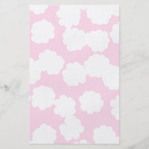 White and Pink Clouds Pattern. Flyers