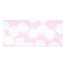 White and Pink Clouds Pattern. Rack Card Template