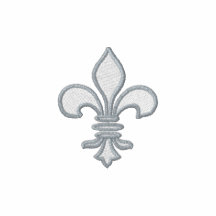 White and Pink Fleur de Lis Embroidered Shirt