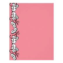 White and Pink scroll Letterhead