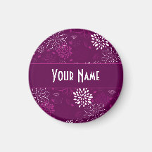 White and Purple Floral Magnets