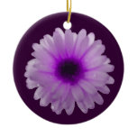 White and Purple Marigold Custom Birthday Christmas Tree Ornaments
