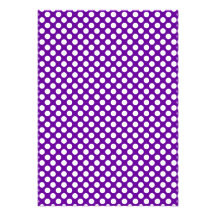 White and Purple Polka Dots Personalized Invites
