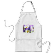 White and Purple Violas Apron