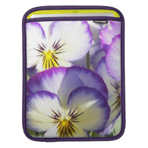 White and Purple Violas iPad Sleeve