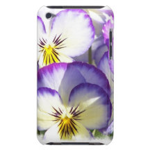 White and Purple Violas iTouch Case Barely There iPod Covers