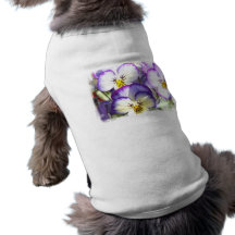 White and Purple Violas Pet Shirt