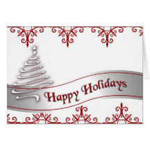 White and Red Christmas Ribbon card