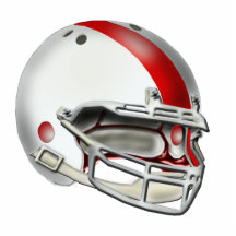 White and Red Football Helmet Ornament Cut Out