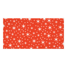 White and Red Star Pattern. Picture Card