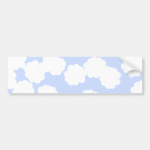 White and Sky Blue Clouds Pattern. Bumper Sticker
