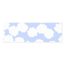 White and Sky Blue Clouds Pattern. Business Card Templates