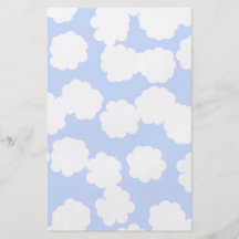 White and Sky Blue Clouds Pattern. Flyers