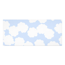White and Sky Blue Clouds Pattern. Rack Card Design