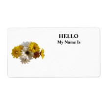White and Yellow Daisies Personalized Shipping Labels