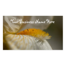 White and Yellow Iris; Promotional Business Card Templates