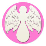 WHITE ANGEL ROUND STICKER
