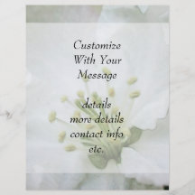 White Apple Blossom Close-Up Flyer Design