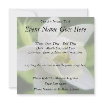 White Aquilegia Flabellata Personalized Announcements