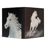 White Arabian Stallion 3 Ring Binders
