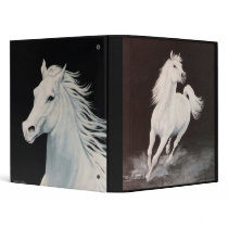 White Arabian Stallion 3 Ring Binders