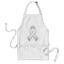 White Awareness Ribbon Apron