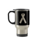 White Awareness Ribbon Products Coffee Mugs