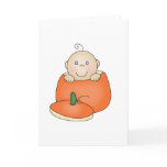 White Baby in Pumpkin Greeting Card