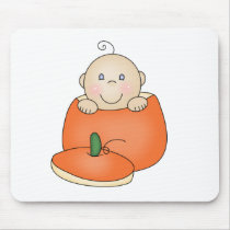 White Baby in Pumpkin Mouse Mat