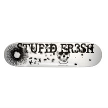 white background,with a skull and bullet holes skate board decks