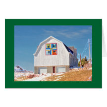 White Barn with Hex sign Greeting Cards