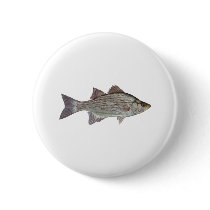 White Bass Logo Pinback Buttons