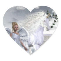 White Beauty Unicorn Angel Heart Sticker