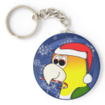 White Bellied Caique Christmas Keychain