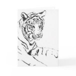 White Bengal Tiger Painting Greeting Card