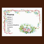 White Birds, Pink Ribbon & Wild Roses business cards