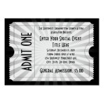White + Black Event Ticket, Lg Business Card Size