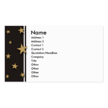 White Black & Gold Stars Business Cards