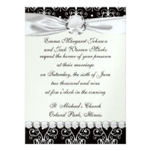white black heart chandelier shabby damask pattern announcement