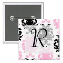 white black pink lovely bold damask