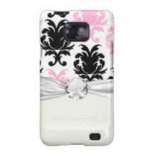 white black pink lovely bold damask samsung galaxy s case