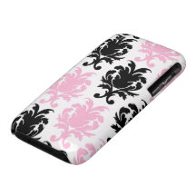 white black pink lovely bold damask iPhone 3 Case-Mate case
