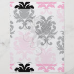 white black pink lovely bold damask custom flyer