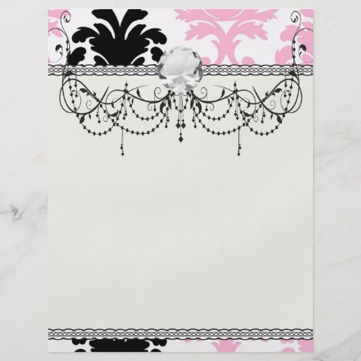 white black pink lovely bold damask custom flyer