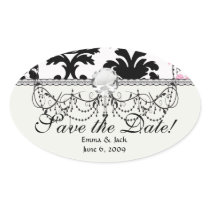 white black pink lovely bold damask stickers