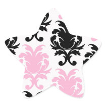 white black pink lovely bold damask sticker