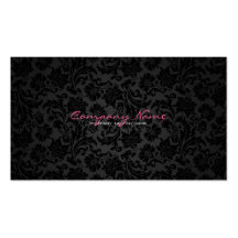 White & Black Vintage Floral Damasks Business Card Templates